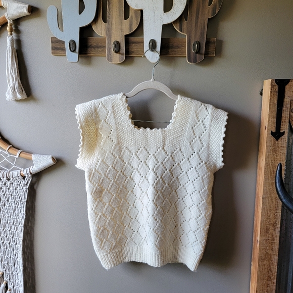 Handmade Sweaters - Handmade | Diamond Crochet Knitted Sweater Top